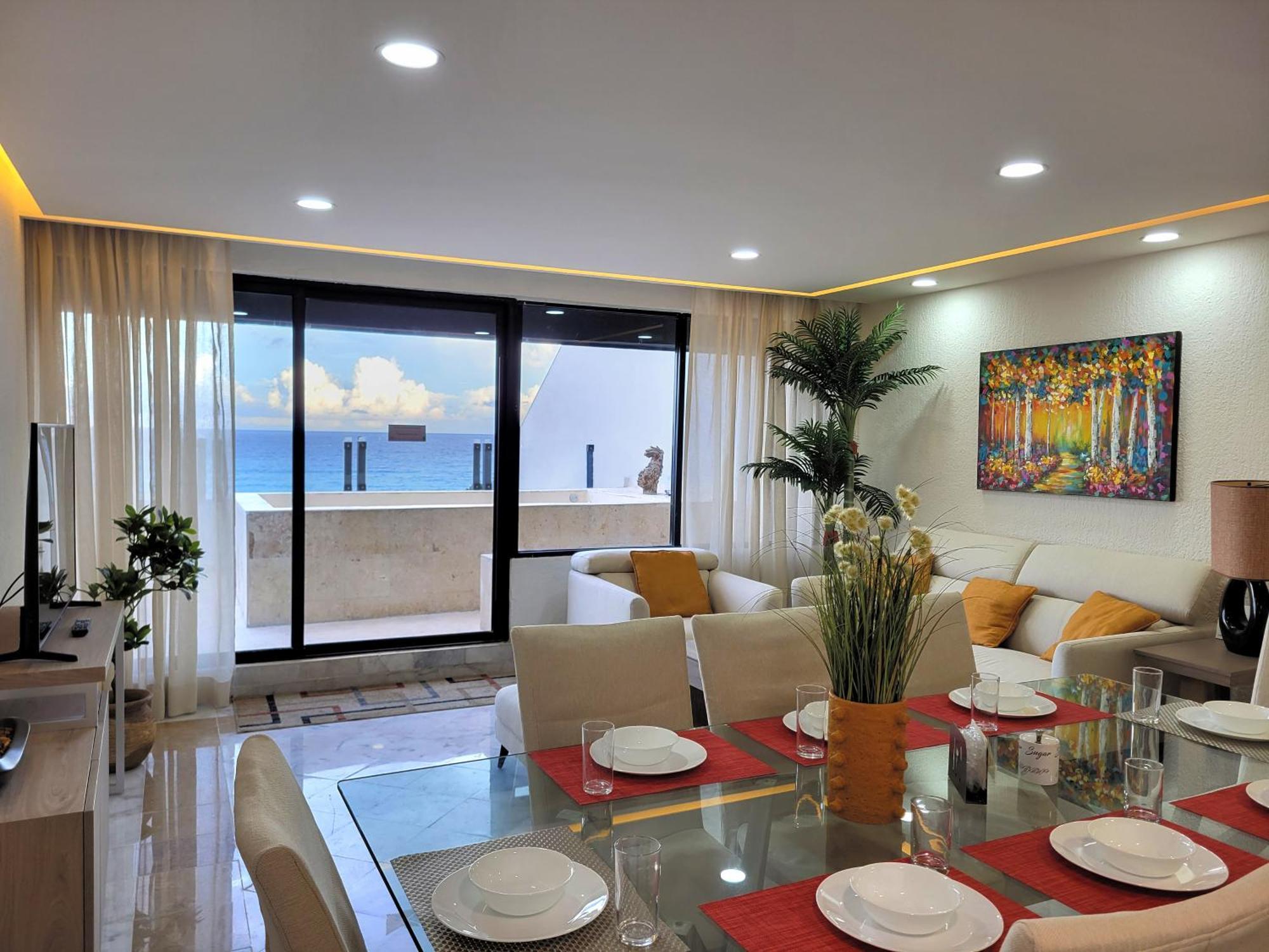 Beachfront Getaway Condo Cancún Buitenkant foto