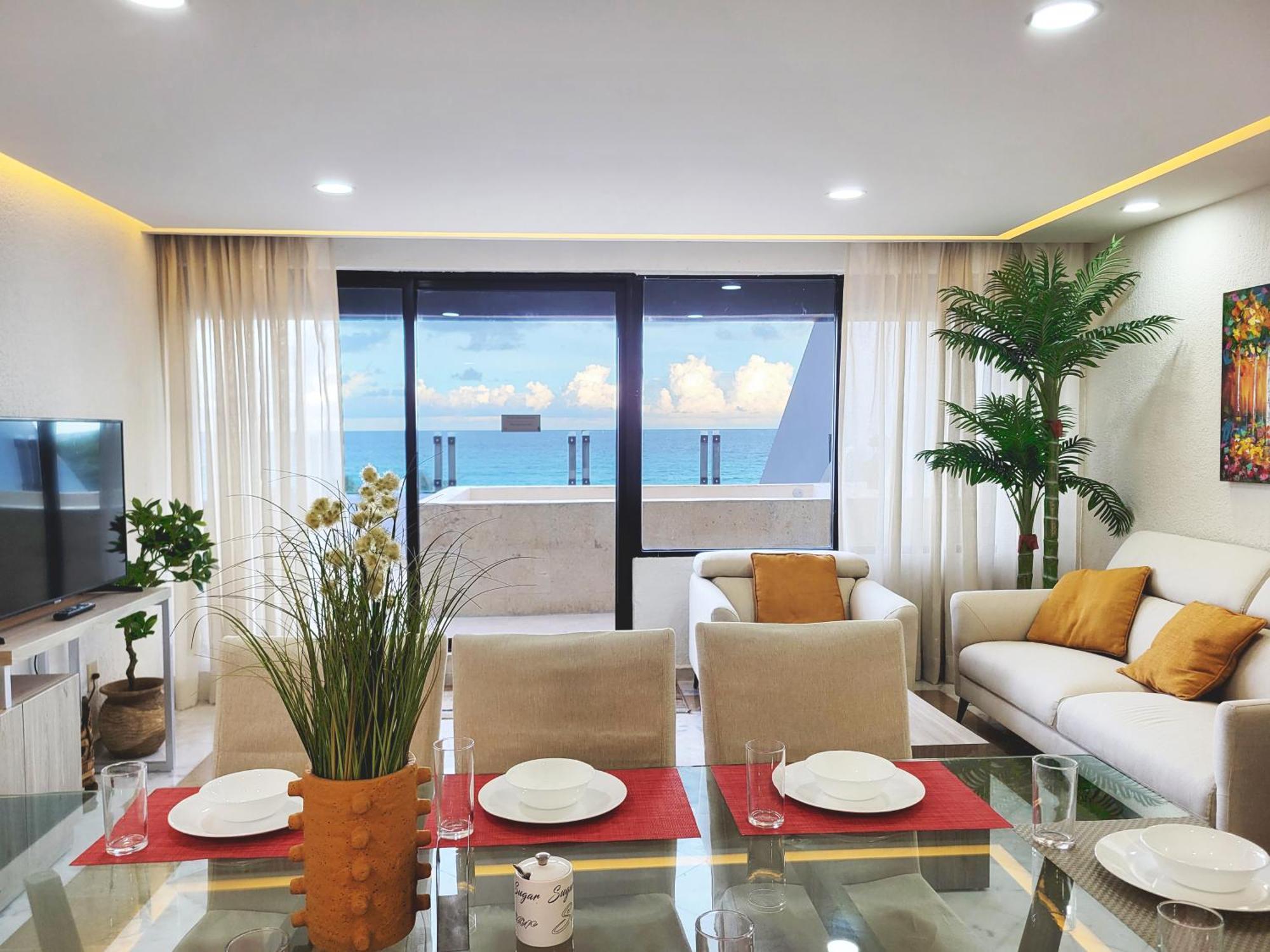 Beachfront Getaway Condo Cancún Buitenkant foto